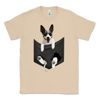 Mushroom rat terrier dog in pocket, rattie puppy, ratting terrier t shirt Classic Tee - linhVisuals