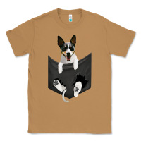 Toasted Coconut rat terrier dog in pocket, rattie puppy, ratting terrier t shirt Classic Tee - linhVisuals