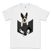 White rat terrier dog in pocket, rattie puppy, ratting terrier t shirt Classic Tee - linhVisuals