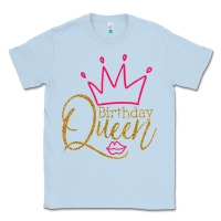 Dusty Blue birthday queen shirt, womens birthday shirt, birthday t shirt Classic Tee - linhVisuals