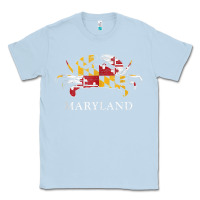 Dusty Blue retro maryland crab state flag vintage travel tank top Classic Tee - linhVisuals