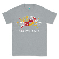 Heather Grey retro maryland crab state flag vintage travel tank top Classic Tee - linhVisuals