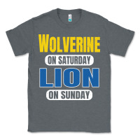 Wolverine On Saturday Lion On Sunday Fans Detroit Vintage Pullover Hoo Classic Tee | Teevron