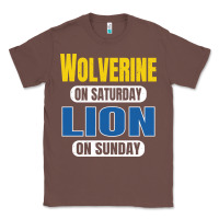 Chestnut wolverine on saturday lion on sunday fans detroit vintage pullover hoo Classic Tee - linhVisuals