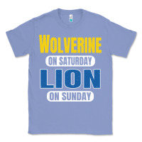 Colony Blue wolverine on saturday lion on sunday fans detroit vintage pullover hoo Classic Tee - linhVisuals