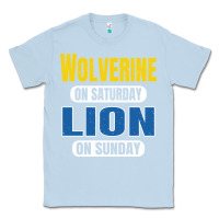 Dusty Blue wolverine on saturday lion on sunday fans detroit vintage pullover hoo Classic Tee - linhVisuals