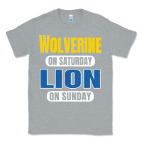 Heather Grey wolverine on saturday lion on sunday fans detroit vintage pullover hoo Classic Tee - linhVisuals