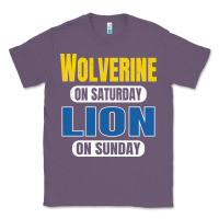 Lavender wolverine on saturday lion on sunday fans detroit vintage pullover hoo Classic Tee - linhVisuals