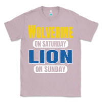 Lilac wolverine on saturday lion on sunday fans detroit vintage pullover hoo Classic Tee - linhVisuals
