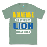 Sage wolverine on saturday lion on sunday fans detroit vintage pullover hoo Classic Tee - linhVisuals