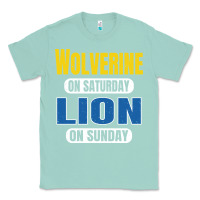 Seafoam wolverine on saturday lion on sunday fans detroit vintage pullover hoo Classic Tee - linhVisuals