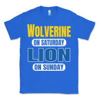 True Royal wolverine on saturday lion on sunday fans detroit vintage pullover hoo Classic Tee - linhVisuals
