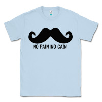 Dusty Blue MUSTACHE Classic Tee - linhVisuals