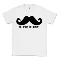 White MUSTACHE Classic Tee - linhVisuals