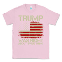 Bubblegum Pink vintage usa american flag trump was right about everything pullover ho Classic Tee - linhVisuals