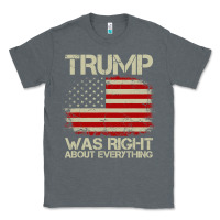 Charcoal Heather vintage usa american flag trump was right about everything pullover ho Classic Tee - linhVisuals