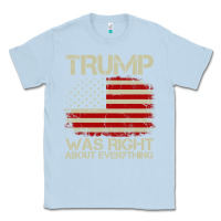 Dusty Blue vintage usa american flag trump was right about everything pullover ho Classic Tee - linhVisuals