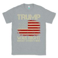 Heather Grey vintage usa american flag trump was right about everything pullover ho Classic Tee - linhVisuals