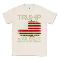 Natural vintage usa american flag trump was right about everything pullover ho Classic Tee - linhVisuals