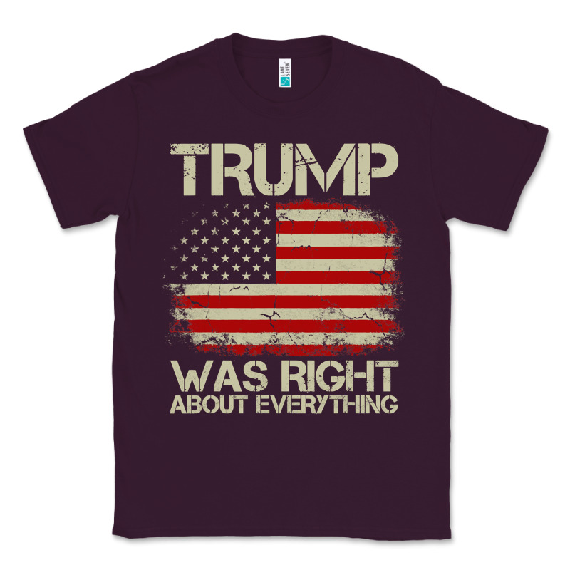 Vintage Usa American Flag Trump Was Right About Everything Pullover Ho Classic Tee by linhVisuals | Teevron