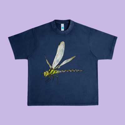 Blue And Yellow Dragonfly Urban Heavy Tee Designed By Lillyallendesigns