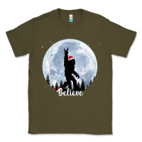 Army Green santa bigfoot christmas rock funny sasquatch believe xmas t shirt Classic Tee - linhVisuals
