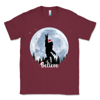 Burgundy santa bigfoot christmas rock funny sasquatch believe xmas t shirt Classic Tee - linhVisuals