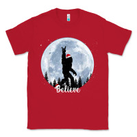 Red santa bigfoot christmas rock funny sasquatch believe xmas t shirt Classic Tee - linhVisuals
