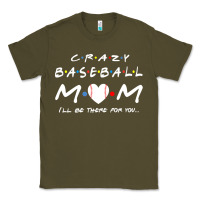 Army Green baseball coach crazy mom baseball Classic Tee - linhVisuals