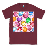Burgundy Easter Eggs Seamless Pattern Classic Tee - BundleAndBundleShop