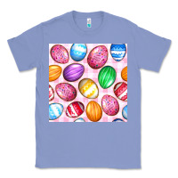 Colony Blue Easter Eggs Seamless Pattern Classic Tee - BundleAndBundleShop