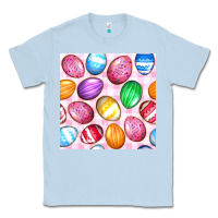 Dusty Blue Easter Eggs Seamless Pattern Classic Tee - BundleAndBundleShop