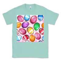 Seafoam Easter Eggs Seamless Pattern Classic Tee - BundleAndBundleShop