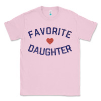 Bubblegum Pink womens favorite daughter heart distressed vintage faded classic t shir Classic Tee - linhVisuals