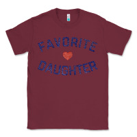 Burgundy womens favorite daughter heart distressed vintage faded classic t shir Classic Tee - linhVisuals
