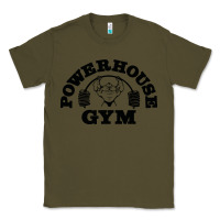 Army Green POWERHOUSE GYM Classic Tee - linhVisuals