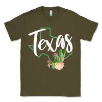 Army Green texas state map pride cactus vintage texas sweatshirt Classic Tee - linhVisuals