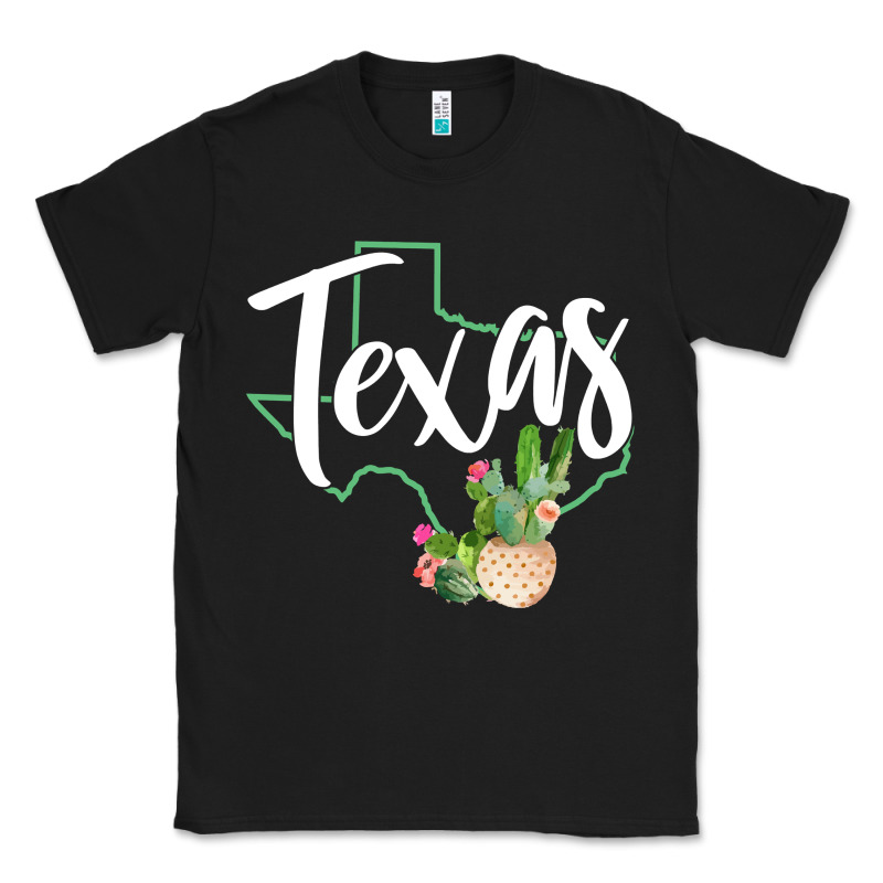 Texas State Map Pride Cactus Vintage Texas Sweatshirt Classic Tee by linhVisuals | Teevron