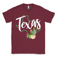 Burgundy texas state map pride cactus vintage texas sweatshirt Classic Tee - linhVisuals