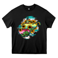 Black west virginia map sunflower cactus serape Heavy Core Tee - RanaPortraitStore