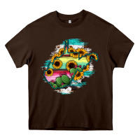 Chocolate Brown west virginia map sunflower cactus serape Heavy Core Tee - RanaPortraitStore