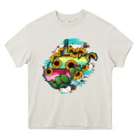 Cream west virginia map sunflower cactus serape Heavy Core Tee - RanaPortraitStore
