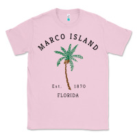 Bubblegum Pink womens marco island florida colorful palm tree retro novelty art v nec Classic Tee - linhVisuals