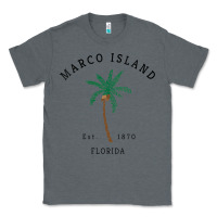 Charcoal Heather womens marco island florida colorful palm tree retro novelty art v nec Classic Tee - linhVisuals