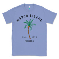 Colony Blue womens marco island florida colorful palm tree retro novelty art v nec Classic Tee - linhVisuals