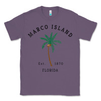 Lavender womens marco island florida colorful palm tree retro novelty art v nec Classic Tee - linhVisuals