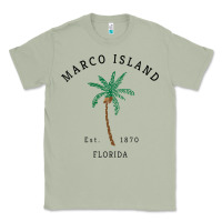 Matcha womens marco island florida colorful palm tree retro novelty art v nec Classic Tee - linhVisuals