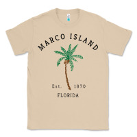 Mushroom womens marco island florida colorful palm tree retro novelty art v nec Classic Tee - linhVisuals