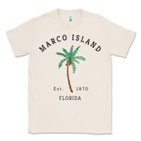 Natural womens marco island florida colorful palm tree retro novelty art v nec Classic Tee - linhVisuals
