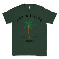 Sports Green womens marco island florida colorful palm tree retro novelty art v nec Classic Tee - linhVisuals